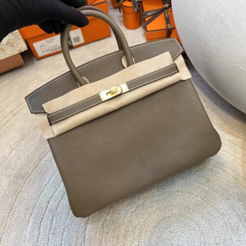 Thailand Bangkok Hermes Birkin 25CM Togo Leather 18 Etoupe Gold Hardware