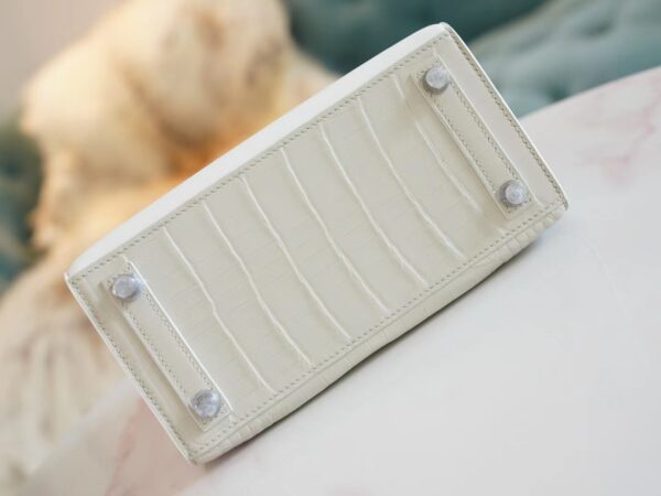7b8c348b8cd4ec5 Hermes Birkin House 20CM Four Leathers 01 Blanc/ 8L Beton Silver Hardware