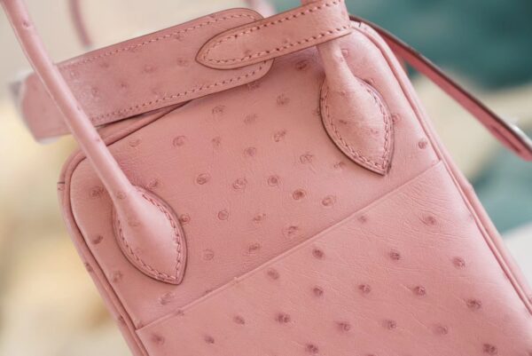 7bad3fdb0c43616 Full Handmade Hermes 94 Terre Cuite KK Ostrich Leather Lindy 26CM Silver Hardware