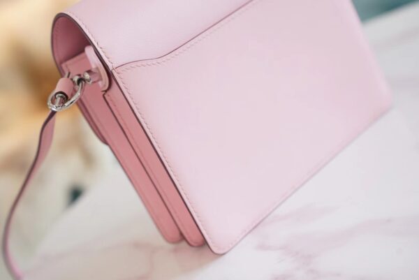 7be8f3fa4edf725 God Factory Bags Hermes Factory 3Q Rose Sakura Swift Leater Roulis Mini18cm Silver Hardware