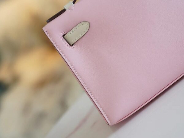 7c74e0abb43b0da God Factory Bags Hermes Kelly Pochette22cm 3Q Rose Sakura/CK10 Craie Swift Leather Rose Gold Hardware