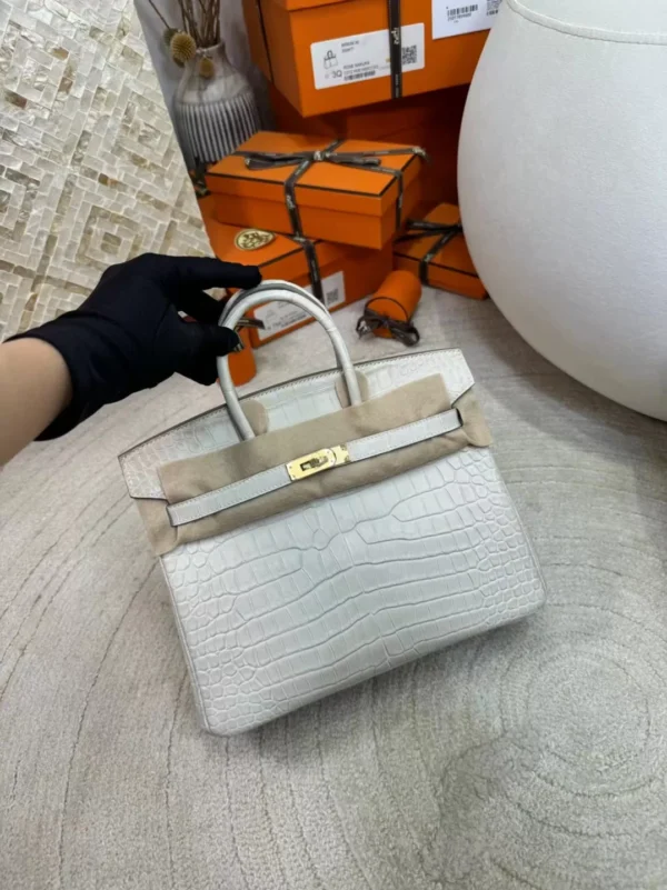 7c976c8da792811-jpg Full Handmade HCP Matte Porosus Crocodile Birkin 25CM 8L Beton Gold Hardware