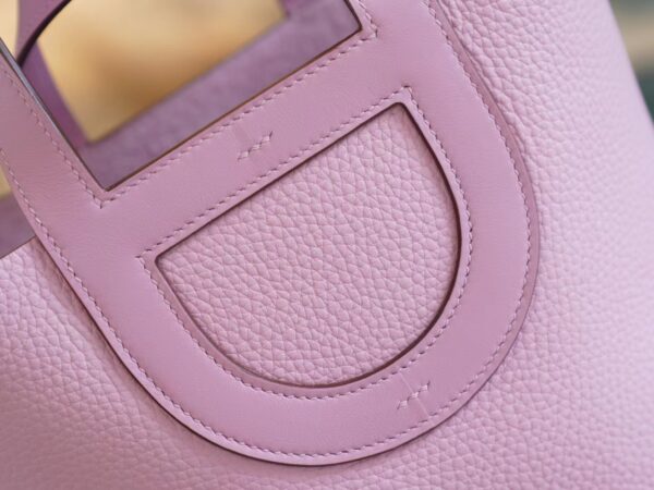7ccbdb8fe976878 Hand Stitching Hermes Clemence In The Loop Pouch X9 Mauve Sylvestre Silver Hardware
