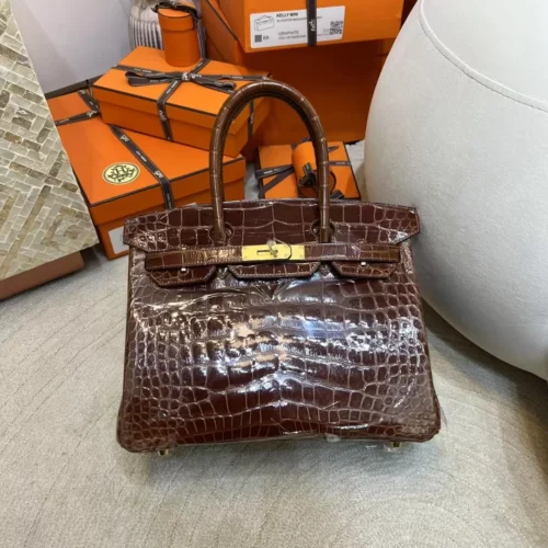 Canada Ottawa Hermes Birkin 30CM 33 Miel Shiny Alligator Crocodile Gold Hardware