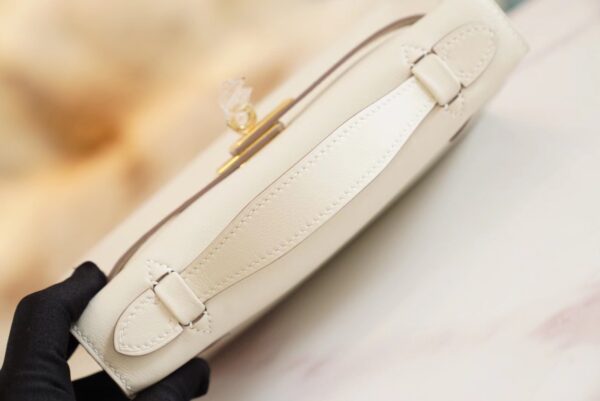 7d6962648eeb4f9 God Factory Bags Hermes Kelly Pochette22cm CK10 Craie Swift Leather Gold Hardware