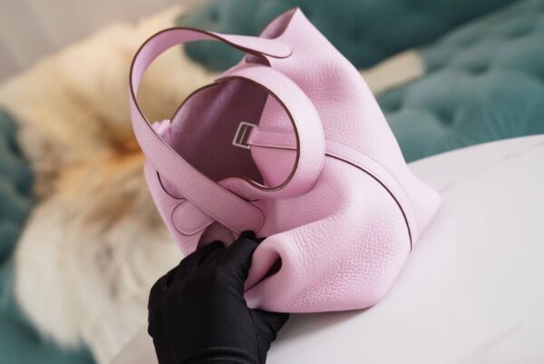 7f2b85b2f4c00c1 God Factory Bags Factory Hermes Picotin18CM X9 Mauve Sylyestre Clemence Leather Silver Hardware