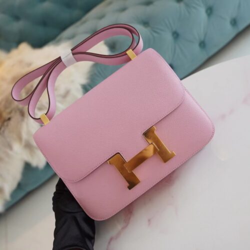 Wholesale Hermes Epsom Constance 24CM With Mirror X9 Mauve Sylvestre