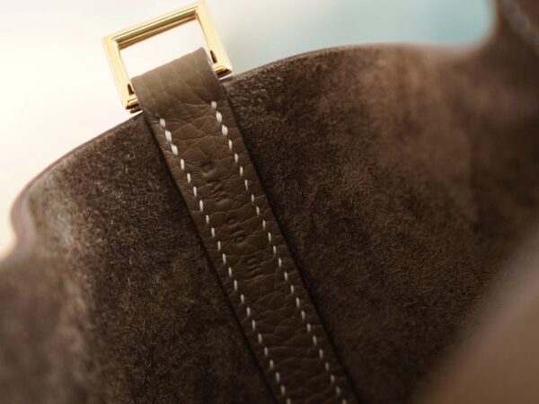 God Factory Bags Hermes CK18 Etoupe Clemence Leather Picotin 22CM Gold Hardware