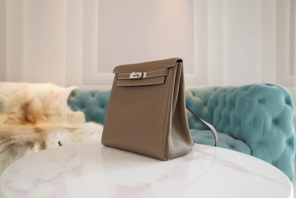 80885bea0b7da2b-1 God Factory Bags Factory Hermes Kelly Ado Backpack22cm C18 Gris Etoupe Clemence Leather