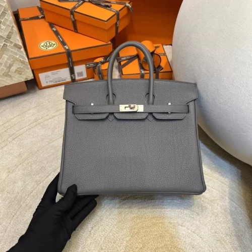 Taiwan Hermes Birkin 25CM Togo Leather 8F Etain Rose Gold Hardware