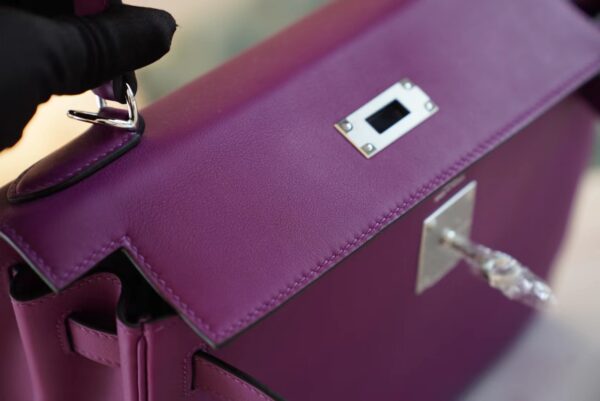 818a063d9feab5e God Factory Bags Factory Hermes P9 Anemone Swift Leather Kelly 28CM Silver Hardware