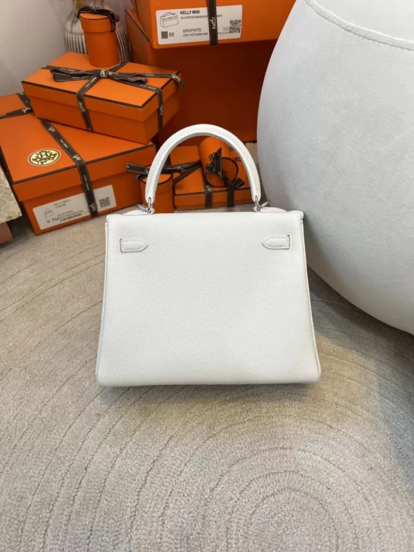 82ea5eed5b4f95d-jpg UK London Hermes Togo Leather Kelly 25CM 01 Blanc Silver Hardware