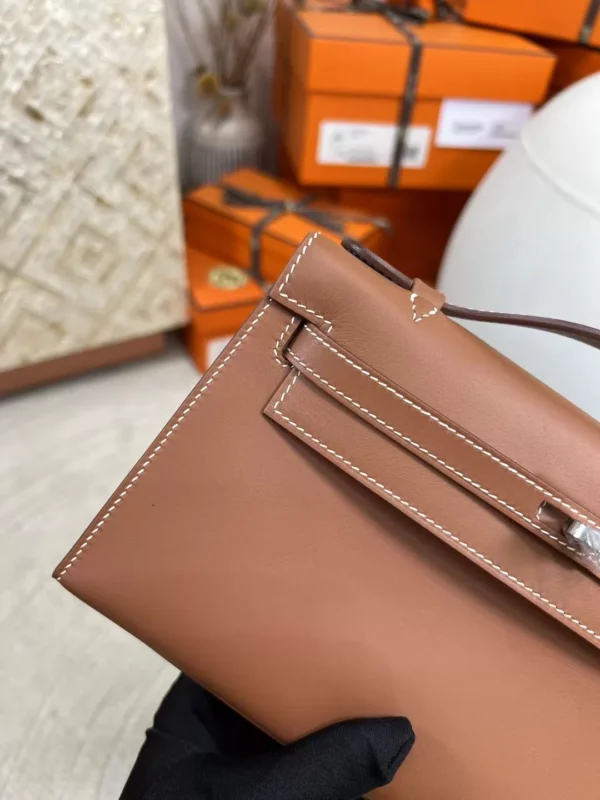 8335e5730745403-jpg Taiwan Hermes Swift 37 Gold Kelly Pochette 22CM Silver Hardware