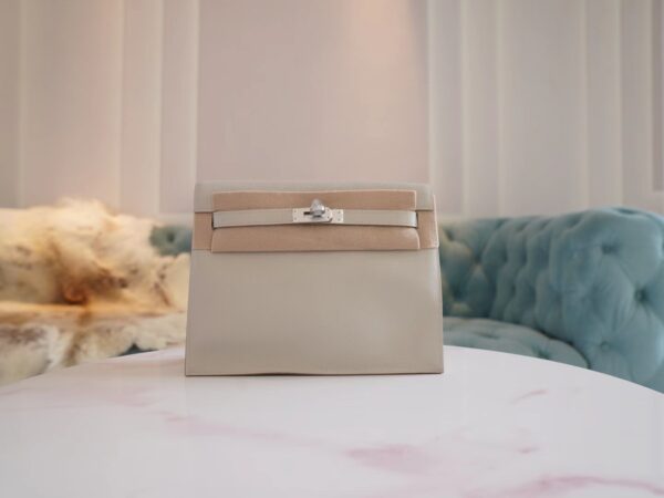 83d50cc75d9ae87-1 God Factory Bags Factory Hermes CK80 Gris Pearl Kelly Danse 22CM Evercolor Leather Silver Hardware