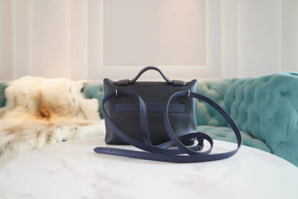 840d67687feb7bb New God Factory Bags Hermes Mini Kelly 24/24 Blue Navy&2ZBlue Nuit Evercolor Leather Silver Hardware