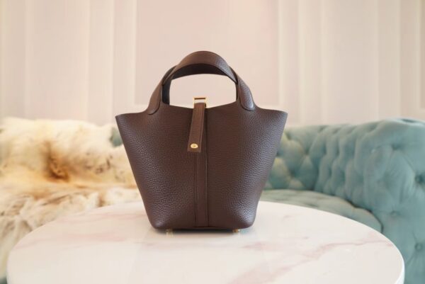 845defd3bb74506-1 God Factory Bags Factory Hermes 0G Rouge Sellier Clemence Leather Picotin18CM Gold Hardware