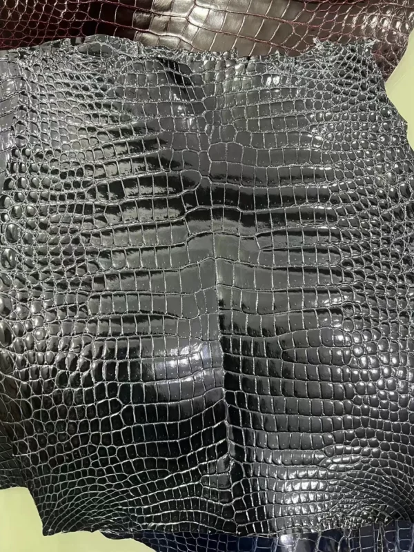 Hermes 78 Blue Marine Shiny Porosus Crocodile Leather