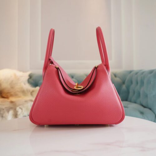 God Factory Bags Hermes 8W Rose Azalee Clemence Lindy 26CM Gold Hardware