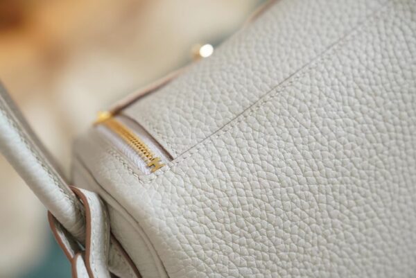 857f5900e7a9f1d Hermes CK80 Gris Pearl Clemence Leather Mini Lindy 19CM Gold Hardware