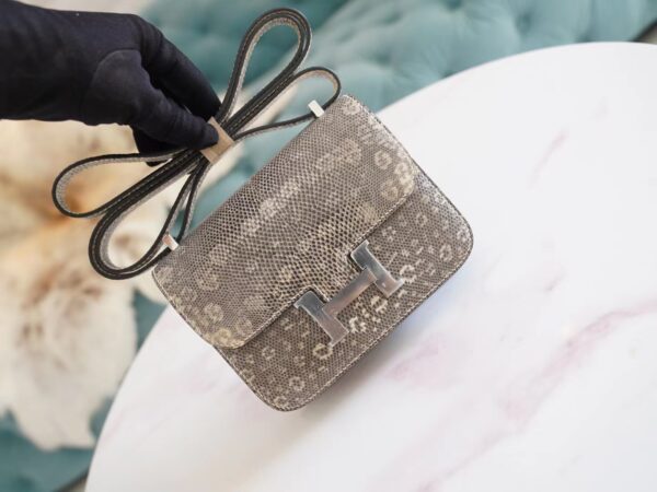 85be5efb8f818bb-1 Full Handmade God Factory Bags Hermes Constance14cm Ombre Lizard Skin Silver Hardware