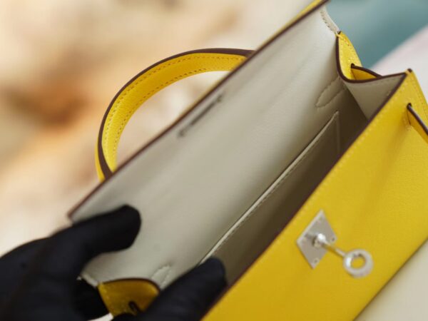 85c34c6ea8cf655 God Factory Bags Hermes 9O Naples Yellow/8L Beton Inner Chevre Leather Mini Kelly19CM