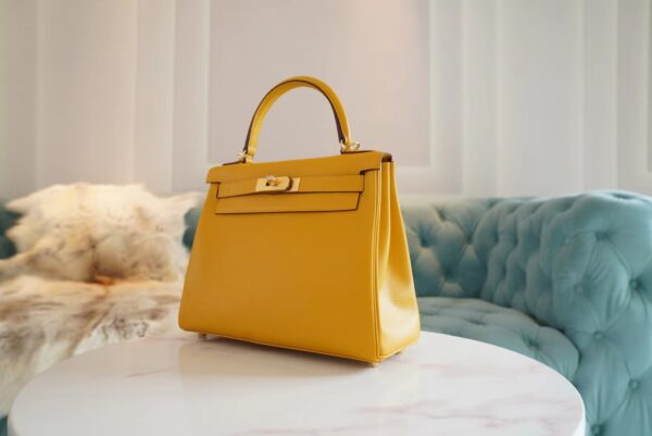 85dbb8a367c7a19 New God Factory Bags Hermes 9D Amber Evercolor Kelly Bag 28CM Gold Hardware