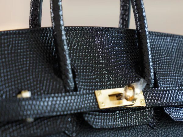 86849a70afd169a Handmade Hemes Birkin Touch 25CM Togo/ Lizard 89 Noir Gold Hardware
