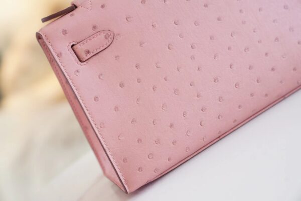 869f010cf23c1d8 Wholesale Hermes 94 Terre Cuite KK Ostrich Skin Kelly Pochette22cm Clutch Bag