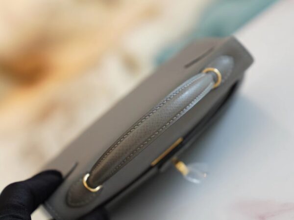 86c9ccf4e1398ad New Arrival Hermes Mini Kelly Clutch19CM 0L Gris Meyer Epsom Leather Gold Hardware