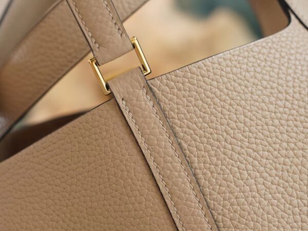86d33da41c8113d Hermes Shop S2 Gris Trench Picotin 22CM Clemence Leather Gold Hardware
