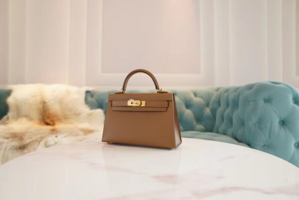 86ff20e1bf8a8d8 God Factory Bags Factory Hermes 3G Alezan Mini Kelly19CM Epsom Leather Gold Hardware
