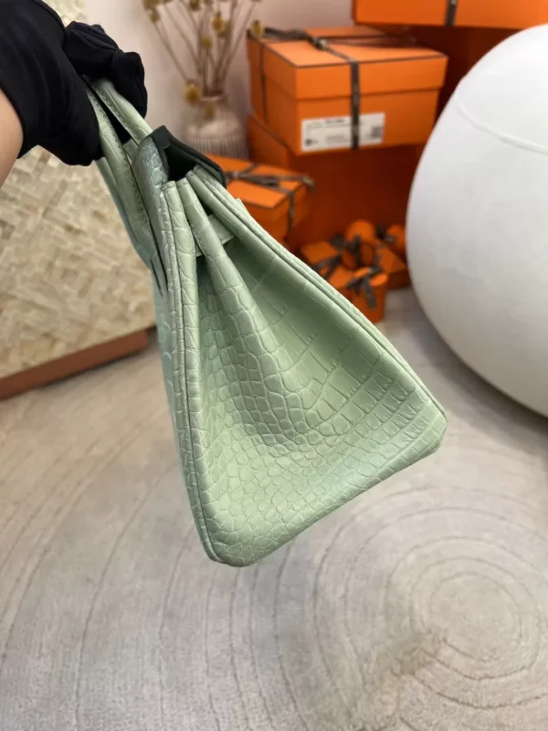 8774553577ba826-jpg Hong Kong Hermes 6U Vert D’eau Matte Alligator Crocodile Birkin 25CM Silver Hardware