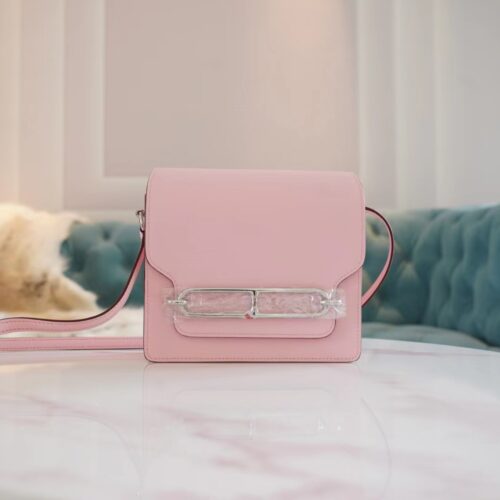 God Factory Bags Hermes Factory 3Q Rose Sakura Swift Leater Roulis Mini18cm Silver Hardware