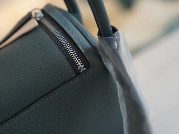 87fb45635d43715 Hermes Factory Mini Lindy 19CM Clemence CK63 Amande Silver Hardware
