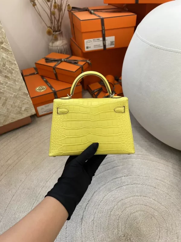 8847906ba817317-jpg Australia Sydney Hermes M9 Mimosa Mini Kelly 19CM Matte Alligator Crocodile Silver Hardware