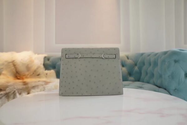 886b6e044414108 Canada Ottawa Hermes Kelly Danse 22CM KK Ostrich 8U Blue Glacier Silver Hardware