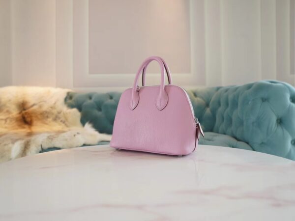 8875332eaf89847 God Factory Bags Factory Hermes X9 Mauve Sylyestre Chevre Leather Mini Bolide18CM Silver Hardware