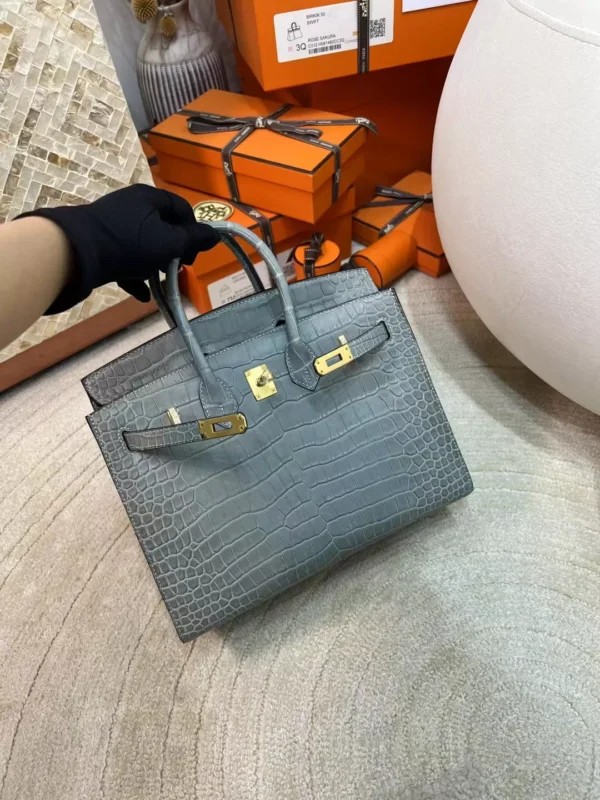 88871addf8437d9-jpg Hermes Birkin Sellier 25CM Matte Alligator 0W Gris Neve Gold Hardware
