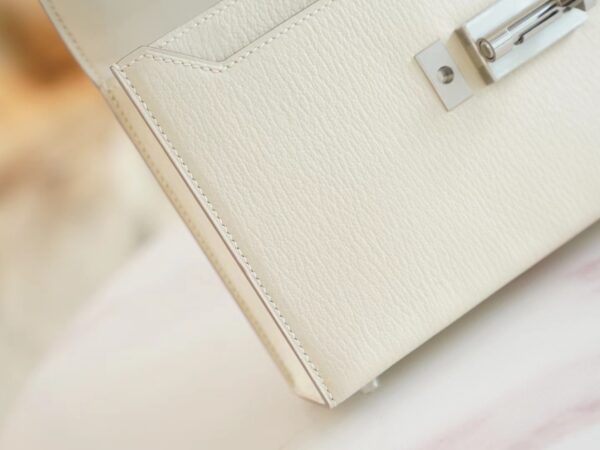 892575a634df9e2 Stock Hermes Verrou Mini C10 Craie Chevre Leather Crossbody Bag Silver Hardware