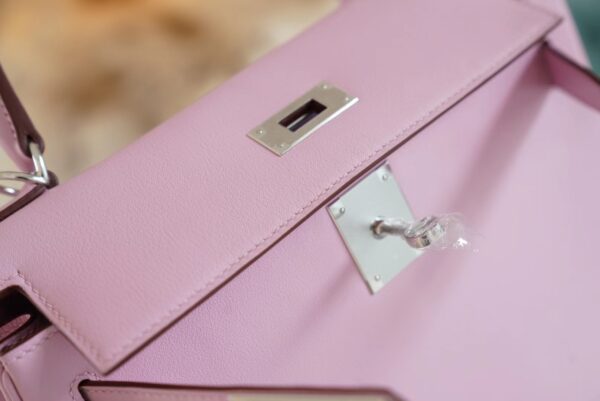 897d2834cc2ba2f Hermes Boutique Kelly Bag28CM X9 Mauve Sylyestre Swift Leather Silver Hardware