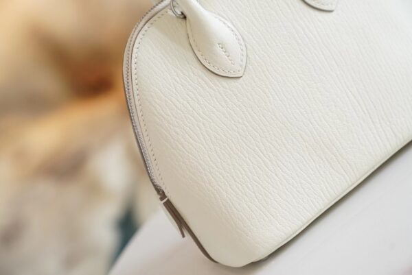 89bc4487cfa4043 New Arrival Hermes Mushroom Chevre Leather Mini Bolide 18CM Silver Hardware