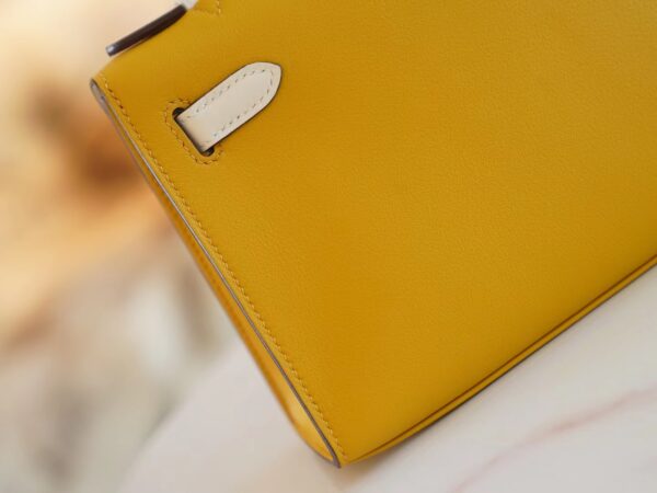 8a1593c3f3f3bb3 God Factory Bags Hermes 9D Amber & Nata Swift Leather Kelly Pochette22cm Silver Hardware