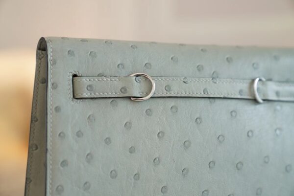 8a2c371b36b47b9 Canada Ottawa Hermes Kelly Danse 22CM KK Ostrich 8U Blue Glacier Silver Hardware