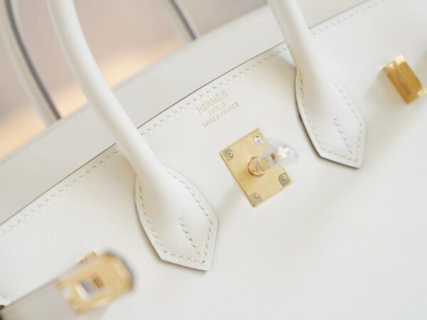8b350ec37e2eabe Full Handmade Hermes Birkin Bag25CM CC10 Craie Jonathan Leather Gold Hardware