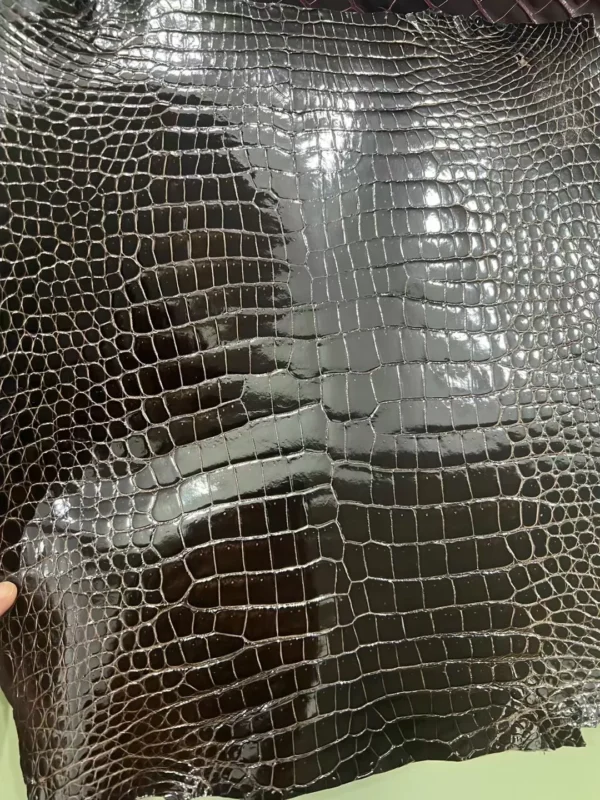 Shiny Porosus Crocodile Leather 41 Havana Hermes Bag Special Order