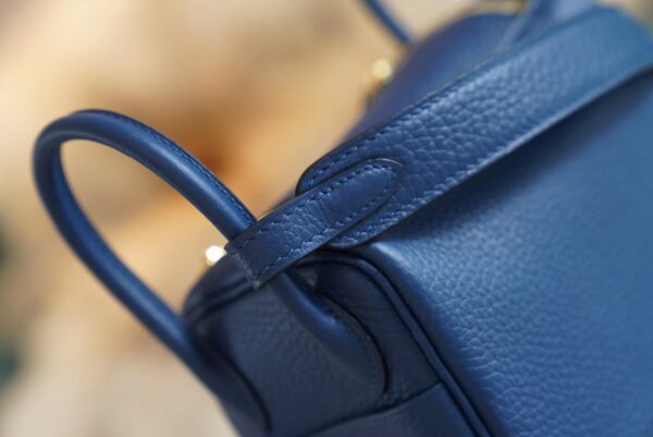 8b8e646cc35dc3b Fashion Hermes S4 Deep Blue Mini Lindy 19CM Clemence Leather Gold Hardware