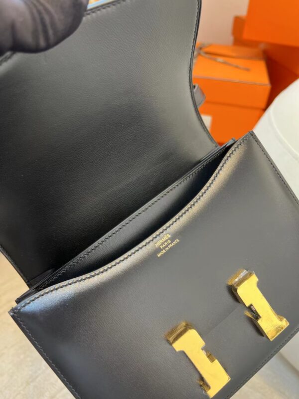 8bf8097045aa31b Hermes Constance 19CM 89 Noir Box Leather Gold Hardware