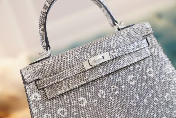 8cf7e90387dc35a God Factory Bags Factory Hermes Kelly 25CM Ombre Lizard Leather Women’s Bag Silver Hardware