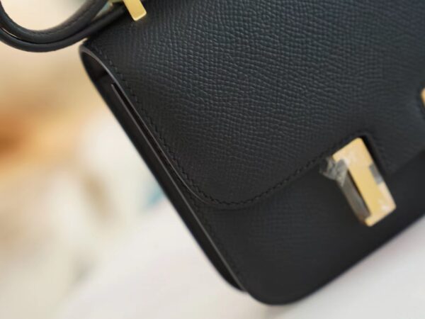 8d08f58c38a38db Full Handmade Hermes CK89 Black Epsom Leather Constance14cm Gold Hardware