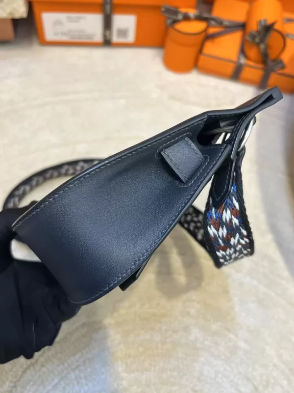 8dac5e3ea162274-jpg Taiwan Hermes Jypsiere Mini 23CM 3Y Blue Noir Swift Leather Silver Hardware